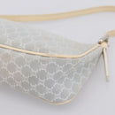 CELINE Macadam Canvas Hand Bag Light Blue Silver Auth 200167-9