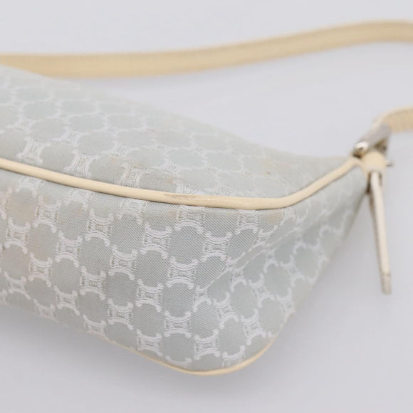 CELINE Macadam Canvas Hand Bag Light Blue Silver Auth 200167
