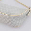 CELINE Macadam Canvas Hand Bag Light Blue Silver Auth 200167-15