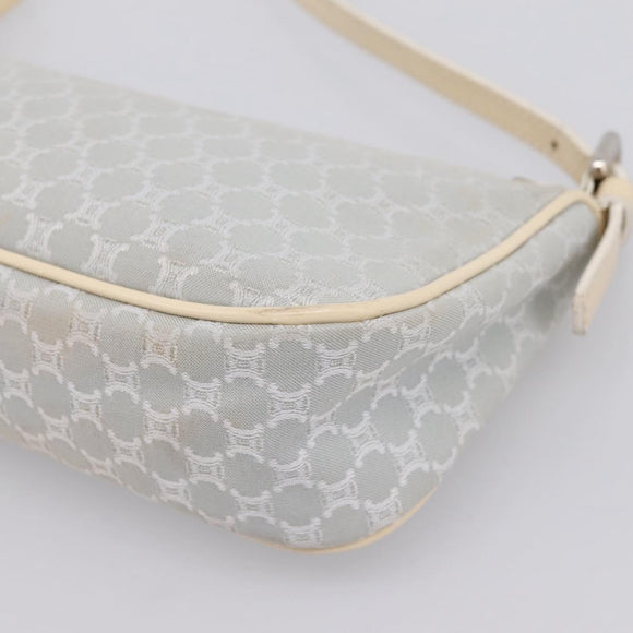 CELINE Macadam Canvas Hand Bag Light Blue Silver Auth 200167