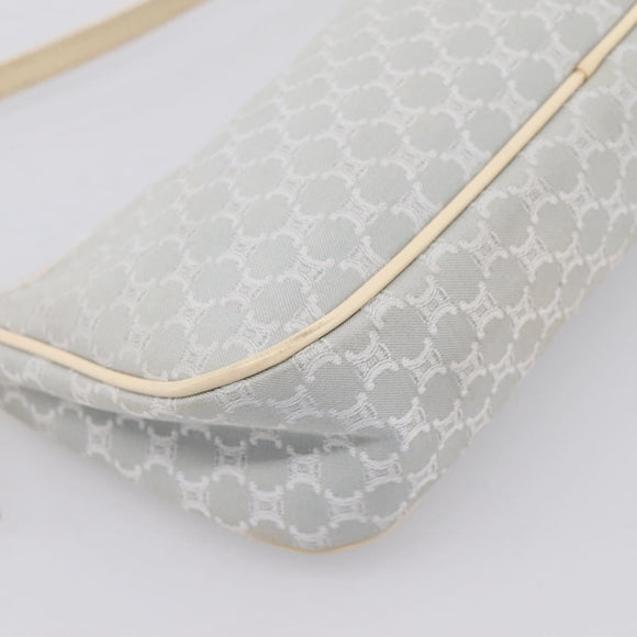 CELINE Macadam Canvas Hand Bag Light Blue Silver Auth 200167