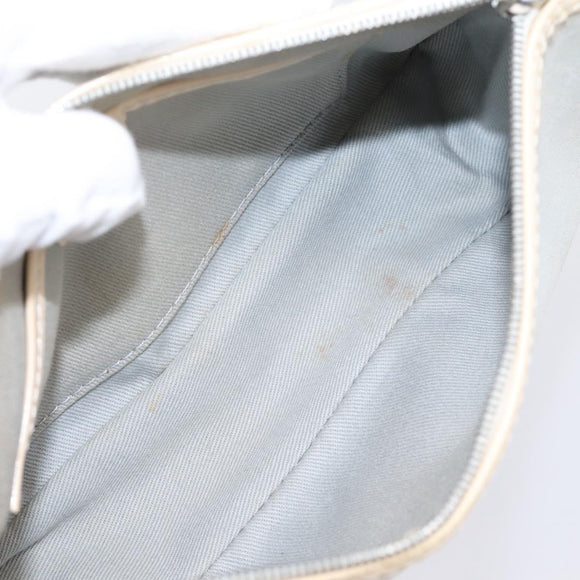 CELINE Macadam Canvas Hand Bag Light Blue Silver Auth 200167
