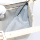 CELINE Macadam Canvas Hand Bag Light Blue Silver Auth 200167-18