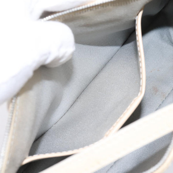 CELINE Macadam Canvas Hand Bag Light Blue Silver Auth 200167