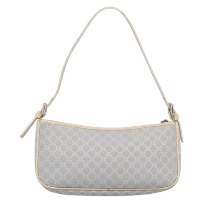 CELINE Macadam Canvas Hand Bag Light Blue Silver Auth 200167 - 0