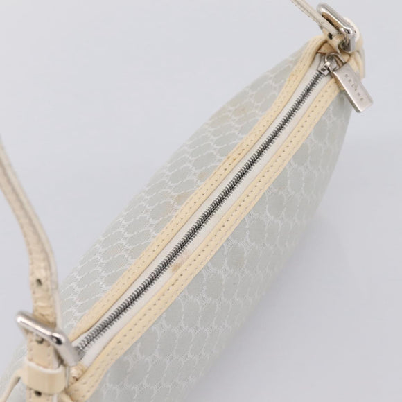 CELINE Macadam Canvas Hand Bag Light Blue Silver Auth 200167