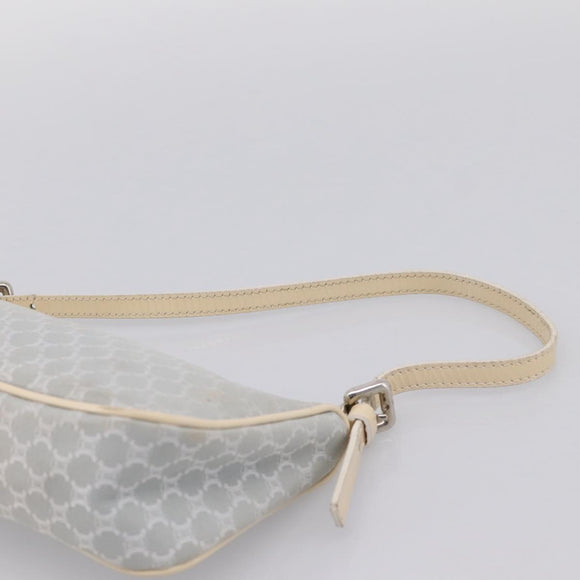 CELINE Macadam Canvas Hand Bag Light Blue Silver Auth 200167