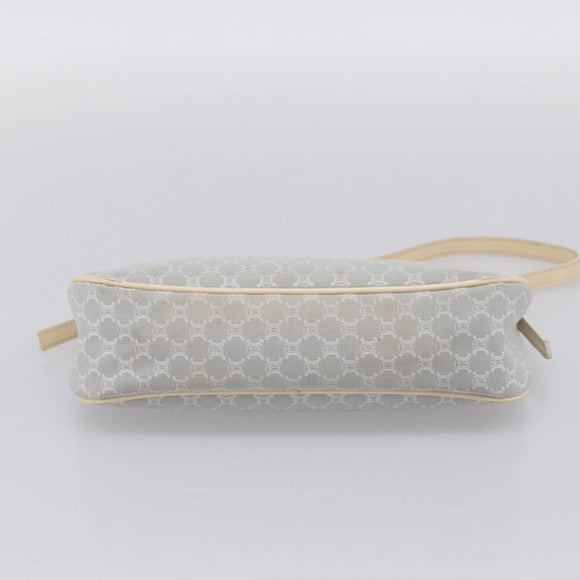 CELINE Macadam Canvas Hand Bag Light Blue Silver Auth 200167