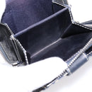 FENDI Zucchino Canvas Wallet Navy Silver Auth 200177-23
