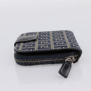FENDI Zucchino Canvas Wallet Navy Silver Auth 200177-3