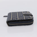 FENDI Zucchino Canvas Wallet Navy Silver Auth 200177-4