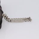 CHANEL Cambon Line Matelasse Pouch Leather Dark Brown Silver CC Auth 200180A-8