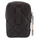 CHANEL Cambon Line Matelasse Pouch Leather Dark Brown Silver CC Auth 200180A-2