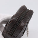 CHANEL Cambon Line Matelasse Pouch Leather Dark Brown Silver CC Auth 200180A-5