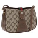 GUCCI GG Supreme Web Sherry Line Shoulder Bag PVC Beige 72 02 024 Auth 200181-1