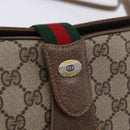 GUCCI GG Supreme Web Sherry Line Shoulder Bag PVC Beige 72 02 024 Auth 200181-14