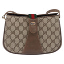 GUCCI GG Supreme Web Sherry Line Shoulder Bag PVC Beige 72 02 024 Auth 200181-2