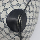 GUCCI GG Supreme Boston Bag PVC Leather Navy Gold Tone Auth 200182-15