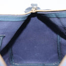 GUCCI GG Supreme Boston Bag PVC Leather Navy Gold Tone Auth 200182-19