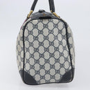 GUCCI GG Supreme Boston Bag PVC Leather Navy Gold Tone Auth 200182-4