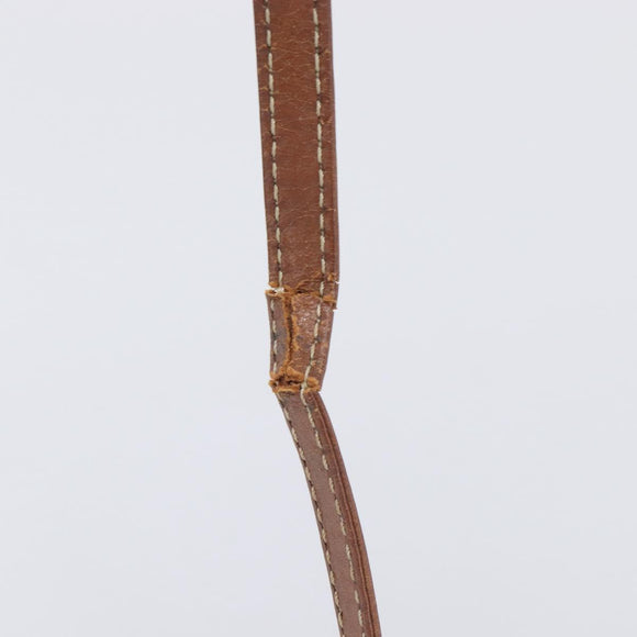 CELINE Macadam Shoulder Bag PVC Leather Brown Gold Tone Auth 200183