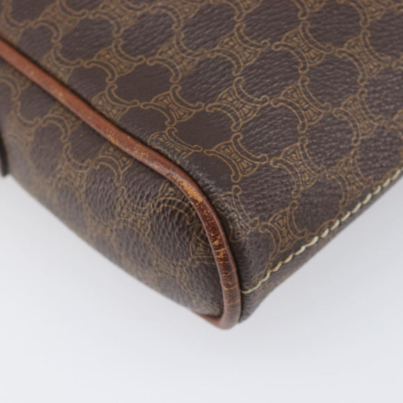 CELINE Macadam Shoulder Bag PVC Leather Brown Gold Tone Auth 200183