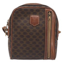 CELINE Macadam Shoulder Bag PVC Leather Brown Gold Tone Auth 200183-2