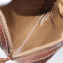 CELINE Macadam Shoulder Bag PVC Leather Brown Gold Tone Auth 200183-20