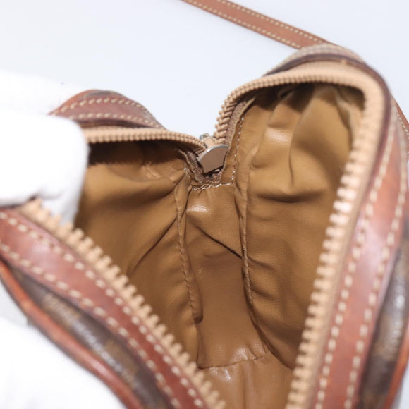 CELINE Macadam Shoulder Bag PVC Leather Brown Gold Tone Auth 200183