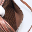 CELINE Macadam Shoulder Bag PVC Leather Brown Gold Tone Auth 200183-23