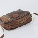 CELINE Macadam Shoulder Bag PVC Leather Brown Gold Tone Auth 200183-6