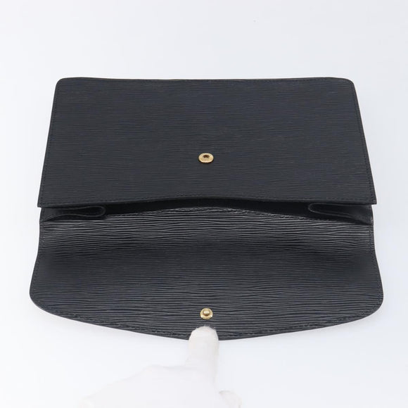 LOUIS VUITTON Epi Montaigne 27 Clutch Bag Black M52652 LV Auth 200196