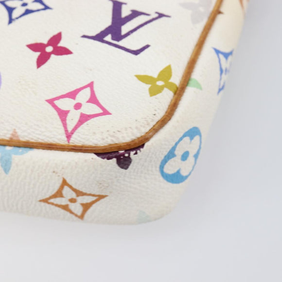 LOUIS VUITTON Monogram Multicolor Pochette Accessoires White M92649 Auth 200197