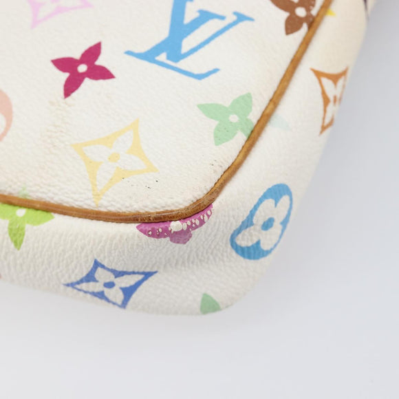 LOUIS VUITTON Monogram Multicolor Pochette Accessoires White M92649 Auth 200197