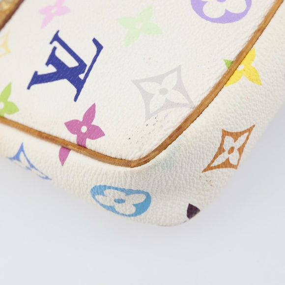 LOUIS VUITTON Monogram Multicolor Pochette Accessoires White M92649 Auth 200197