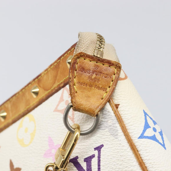 LOUIS VUITTON Monogram Multicolor Pochette Accessoires White M92649 Auth 200197