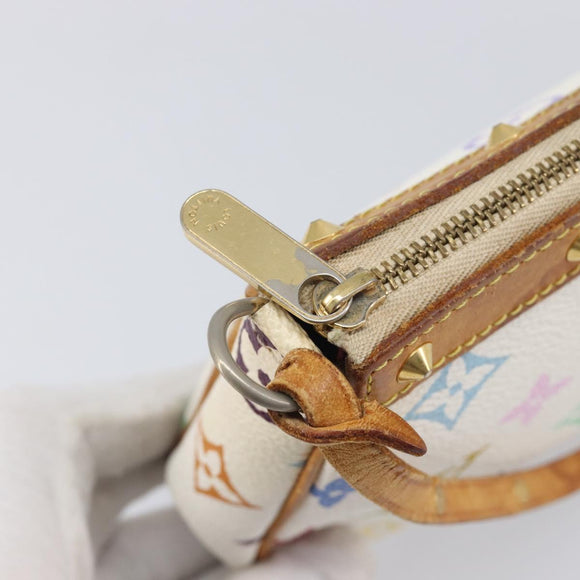 LOUIS VUITTON Monogram Multicolor Pochette Accessoires White M92649 Auth 200197