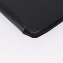 PRADA Binder Case Saffiano Black Silver Auth 200201-16