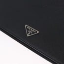 PRADA Binder Case Saffiano Black Silver Auth 200201-19