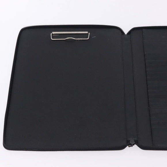 PRADA Binder Case Saffiano Black Silver Auth 200201