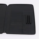 PRADA Binder Case Saffiano Black Silver Auth 200201-21