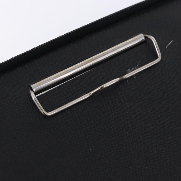 PRADA Binder Case Saffiano Black Silver Auth 200201