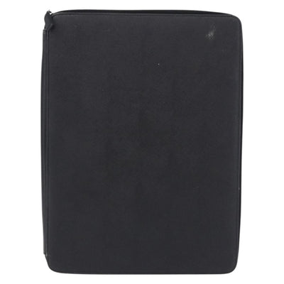 PRADA Binder Case Saffiano Black Silver Auth 200201 - 0