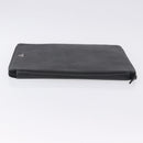 PRADA Binder Case Saffiano Black Silver Auth 200201-4