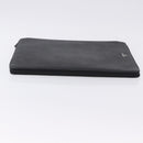 PRADA Binder Case Saffiano Black Silver Auth 200201-5