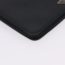 PRADA Binder Case Saffiano Black Silver Auth 200201-14