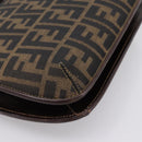 FENDI Zucca Canvas Mamma Baguette Shoulder Bag Brown Gold Tone Auth 200203-17