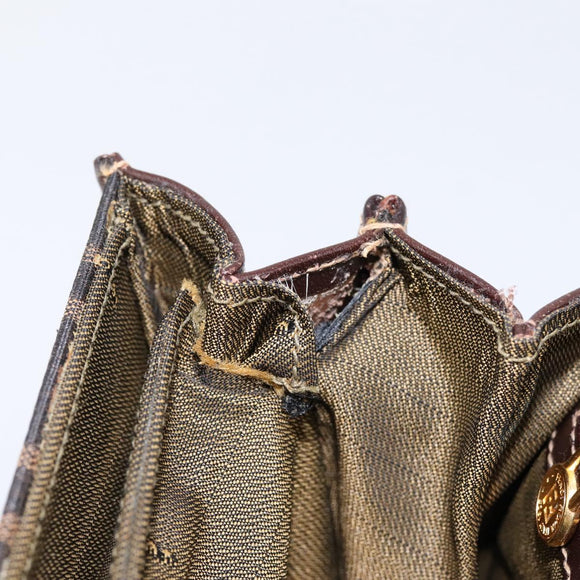 FENDI Zucca Canvas Mamma Baguette Shoulder Bag Brown Gold Tone Auth 200203