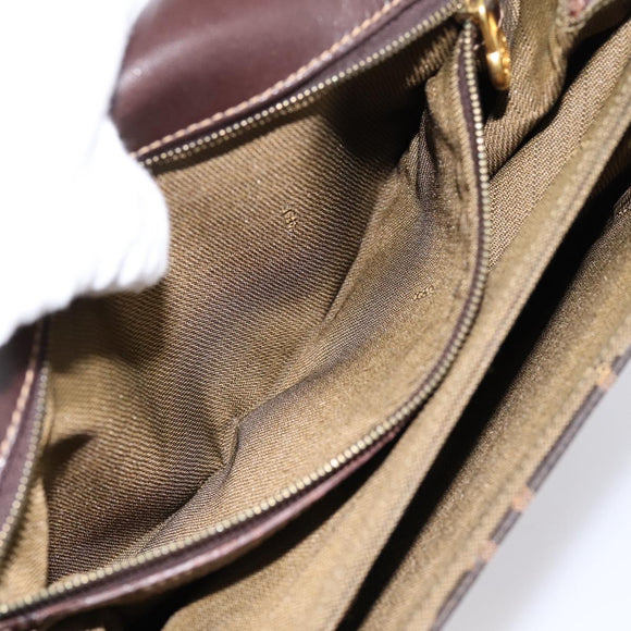 FENDI Zucca Canvas Mamma Baguette Shoulder Bag Brown Gold Tone Auth 200203