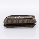 FENDI Zucca Canvas Mamma Baguette Shoulder Bag Brown Gold Tone Auth 200203-5